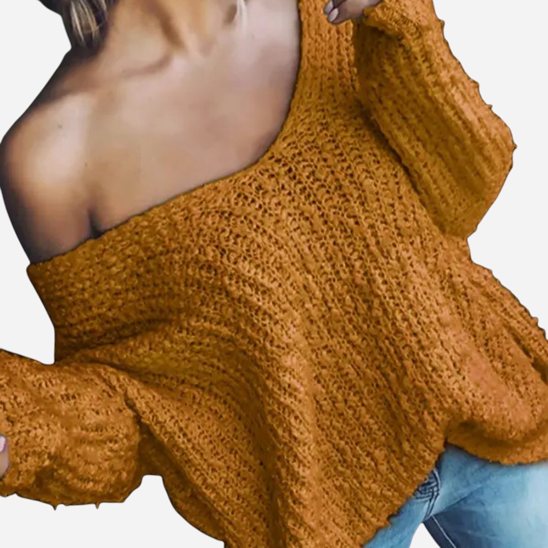 Knit Drop Shoulder Sweater for Women