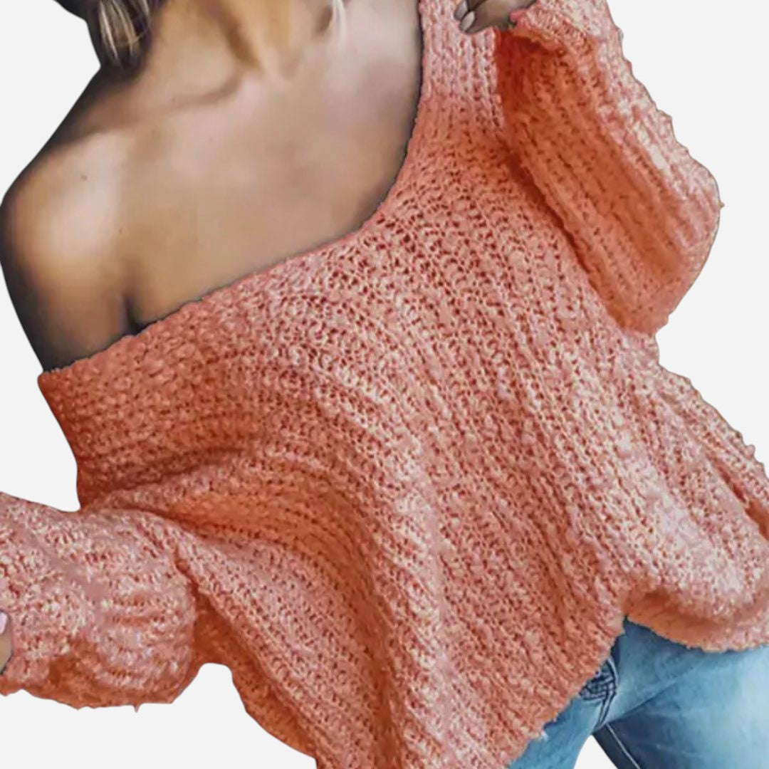 Knit Drop Shoulder Sweater for Women