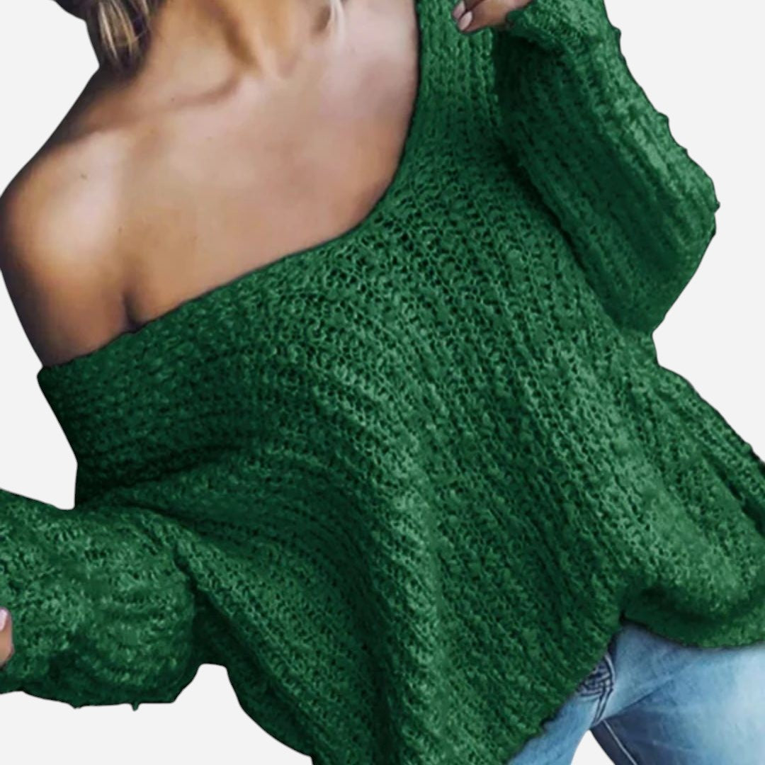 Knit Drop Shoulder Sweater for Women