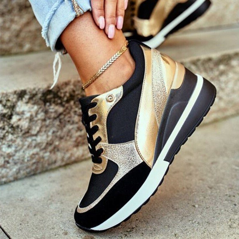 Lace-Up Colorblock Sneakers for Women