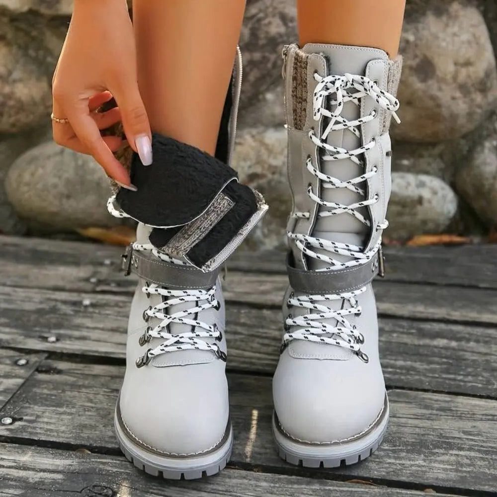 Lace-Up Lug Sole Ankle Boots for Women - View 8