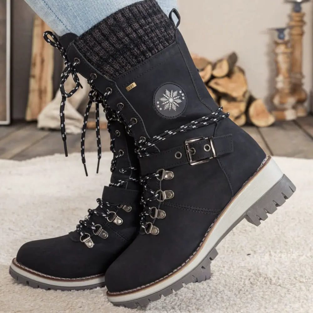 Lace-Up Lug Sole Ankle Boots for Women