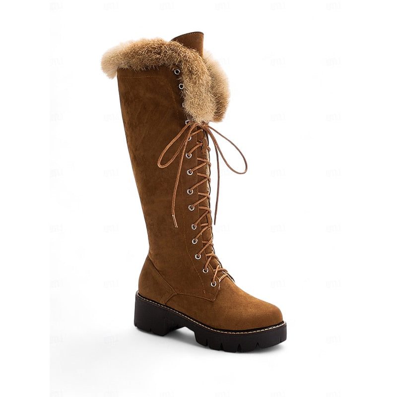 Lace-Up Platform Knee-High Winter Boots for Women - View 6