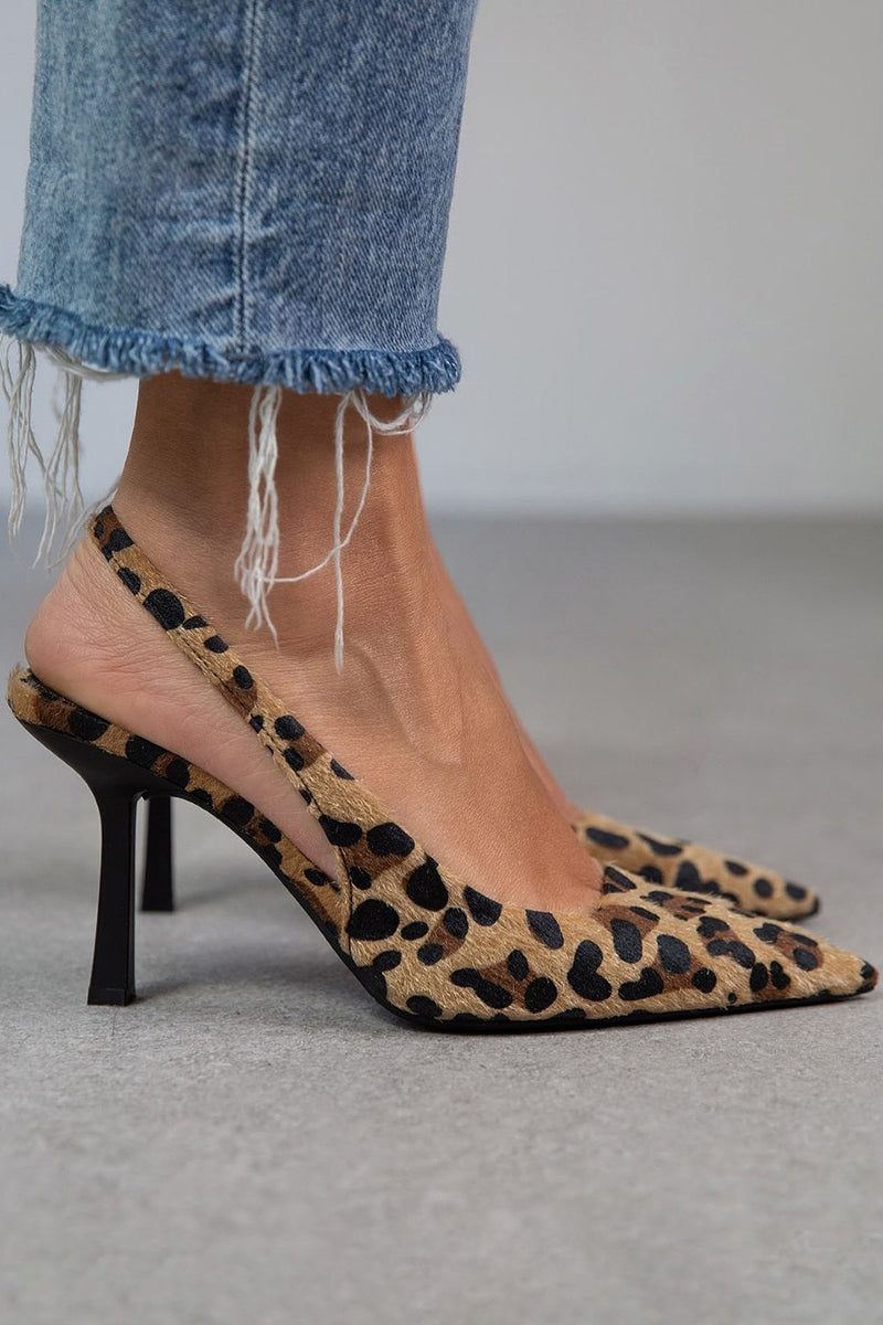 Leopard Print Pointed Toe Pumps for Women