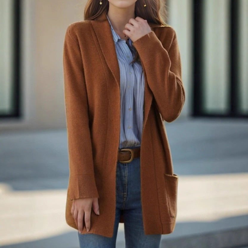 Long Knit Cardigan with Pockets for Women