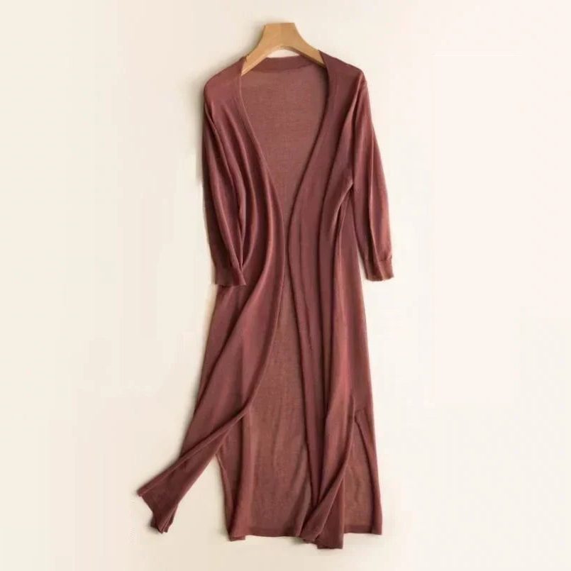 Long Open-Front Cardigan for Women