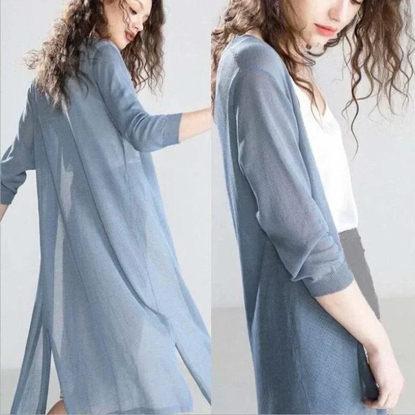 Long Open-Front Cardigan for Women - View 6