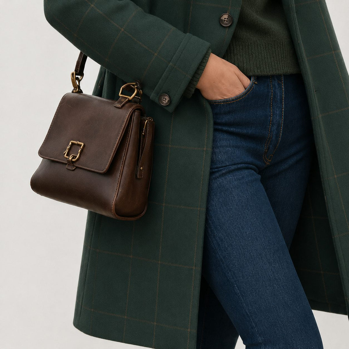 Long Plaid Overcoat for Women - View 3