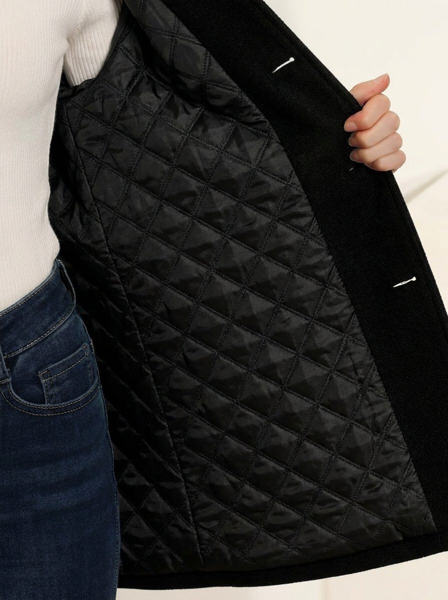 Long Single-Breasted Trench Coat with Collar for Women - View 3