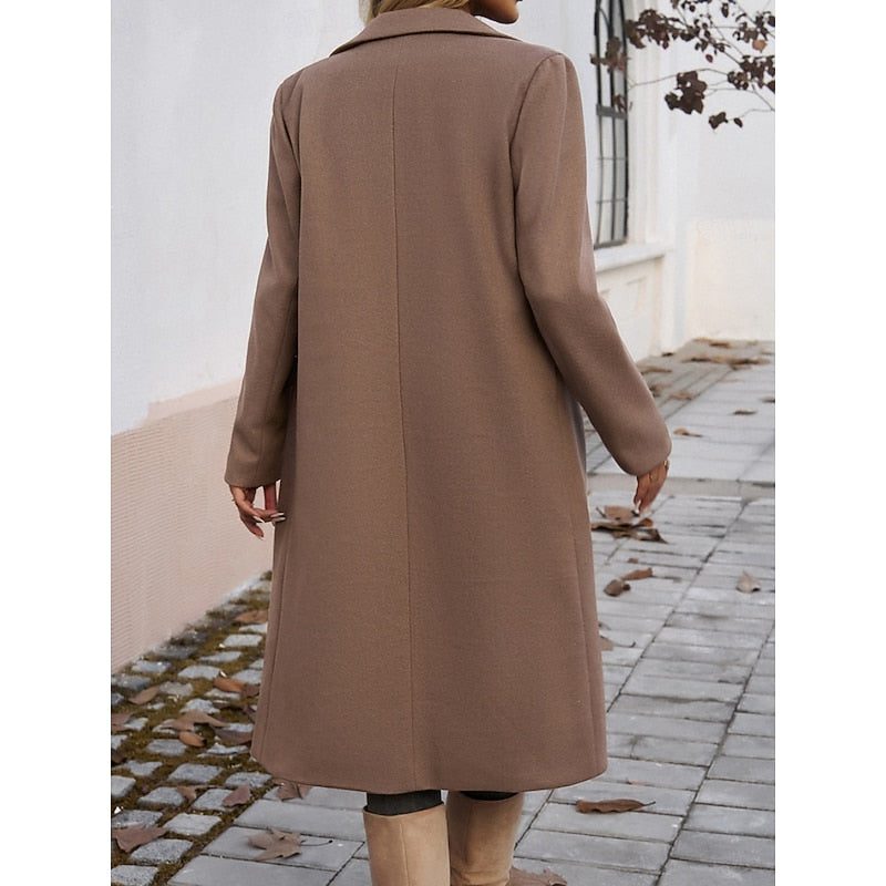 Longline Double-Breasted Coat for Women - View 12