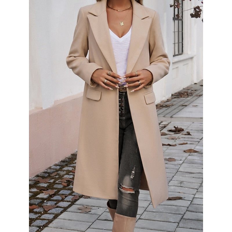 Longline Double-Breasted Coat for Women - View 13