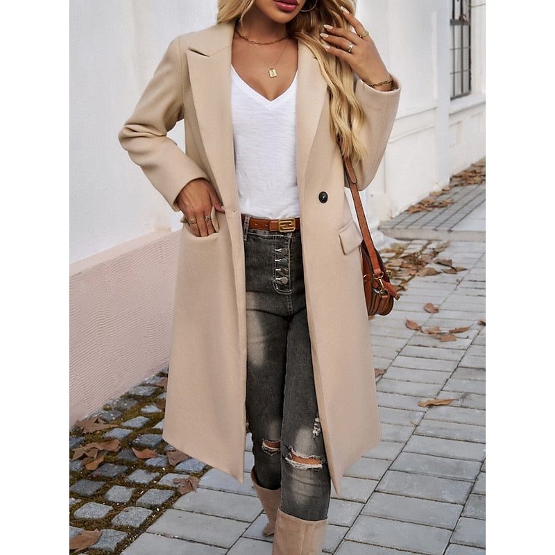 Longline Double-Breasted Coat for Women - View 16