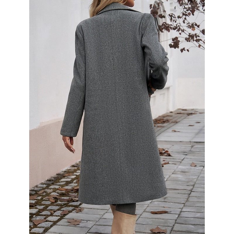 Longline Double-Breasted Coat for Women - View 6