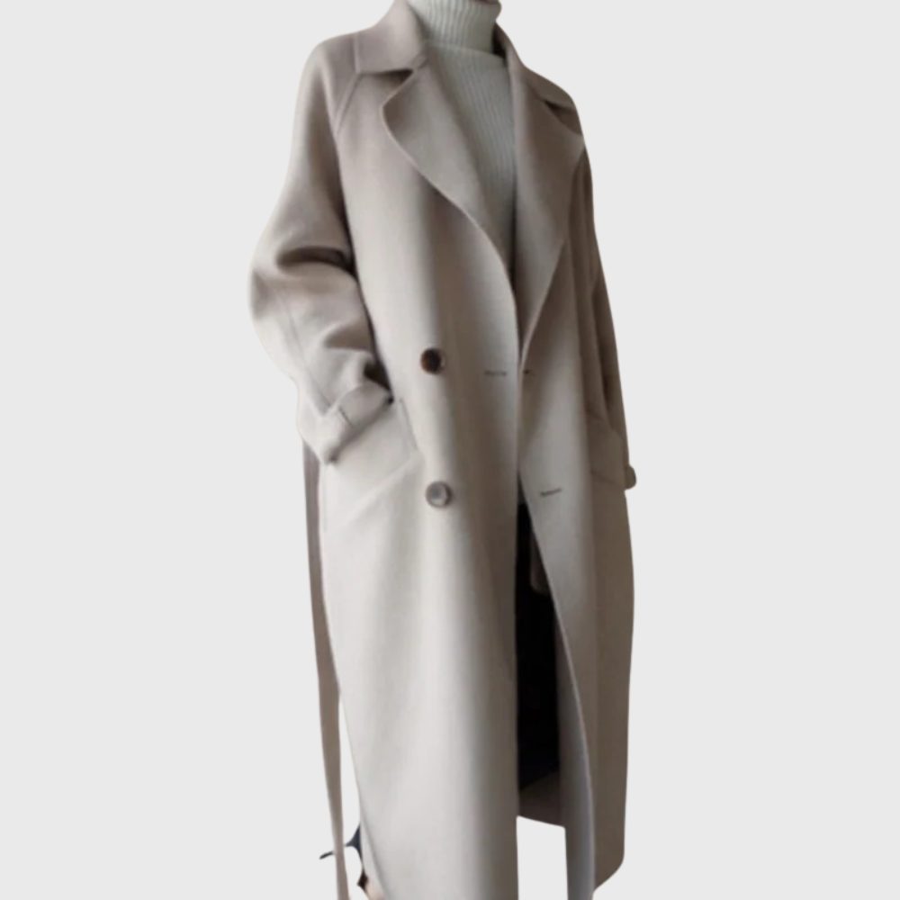 Longline Double-Breasted Overcoat for Women
