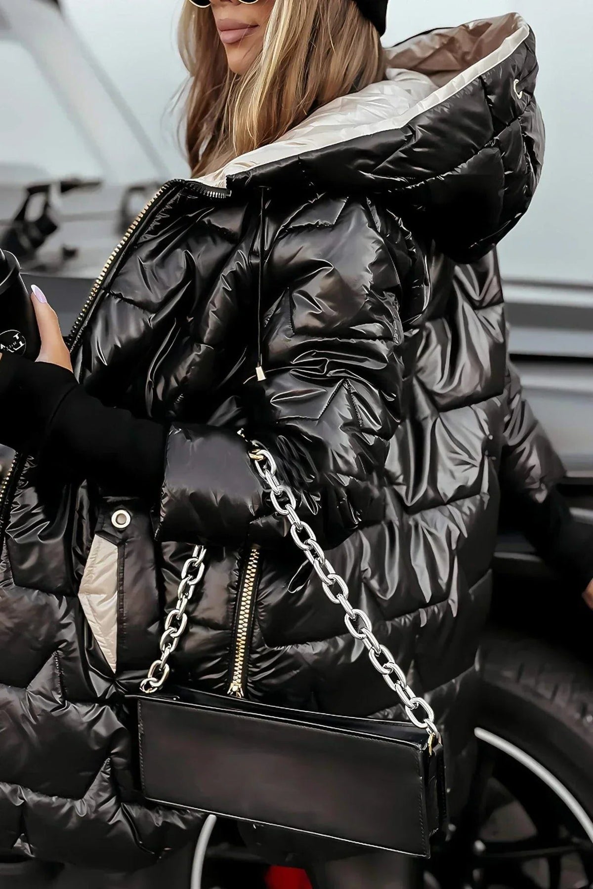 Longline Puffer Coat for Women - View 9