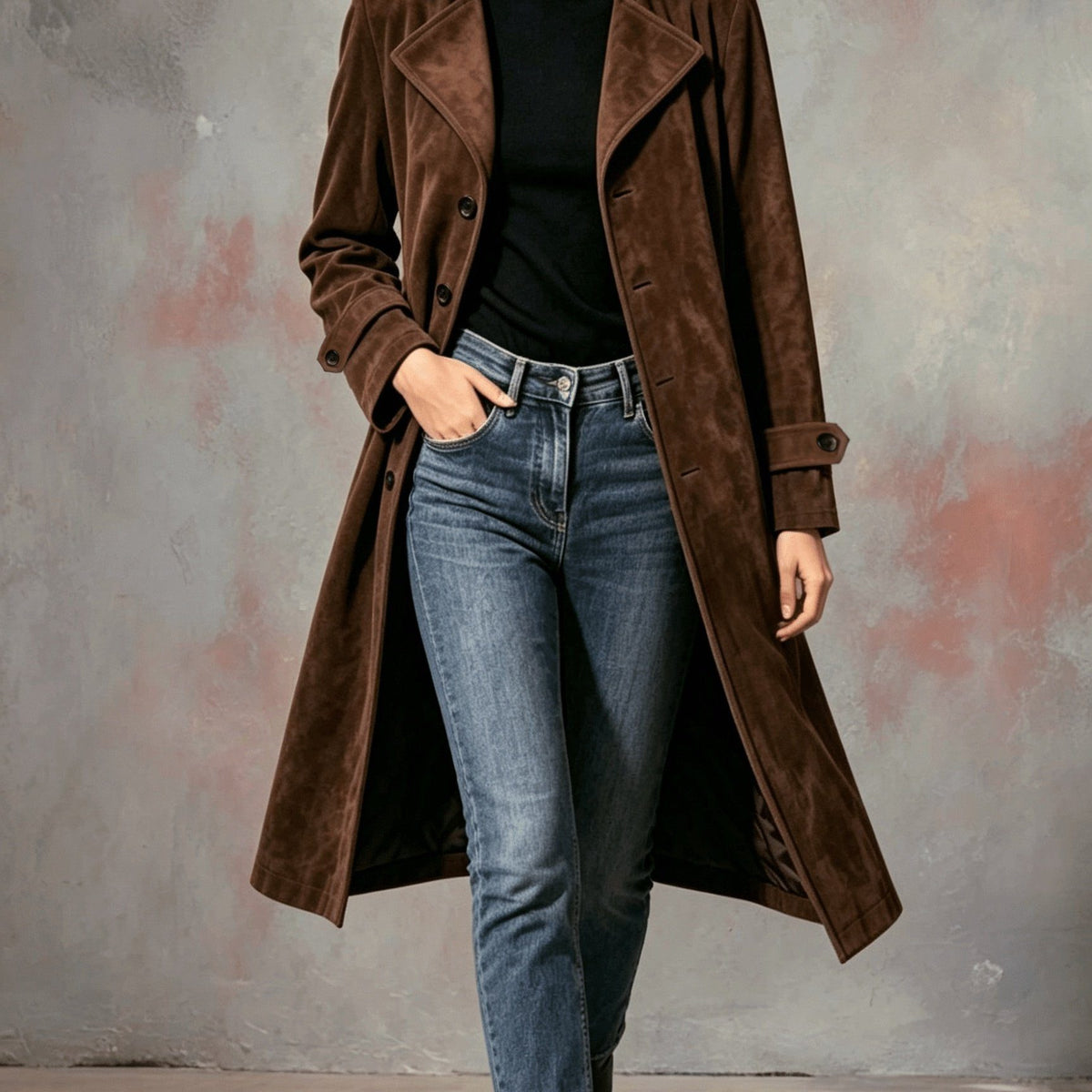 Longline Suede Blazer for Women