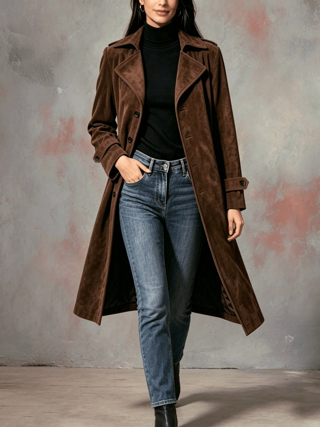 Longline Suede Blazer for Women