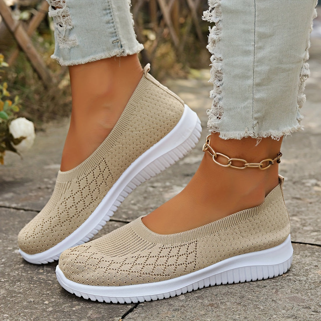 Knit Slip-On Flats for Women