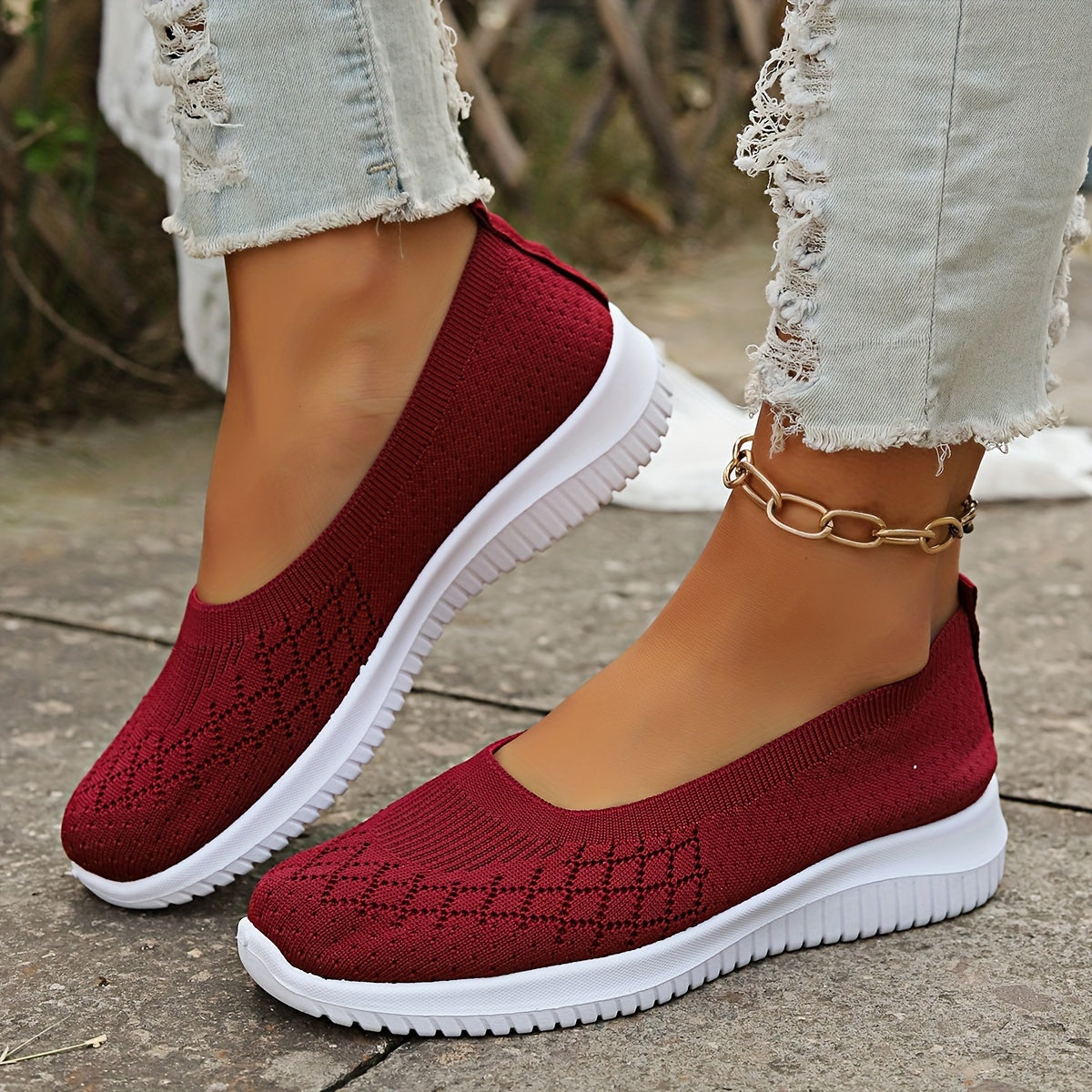 Knit Slip-On Flats for Women