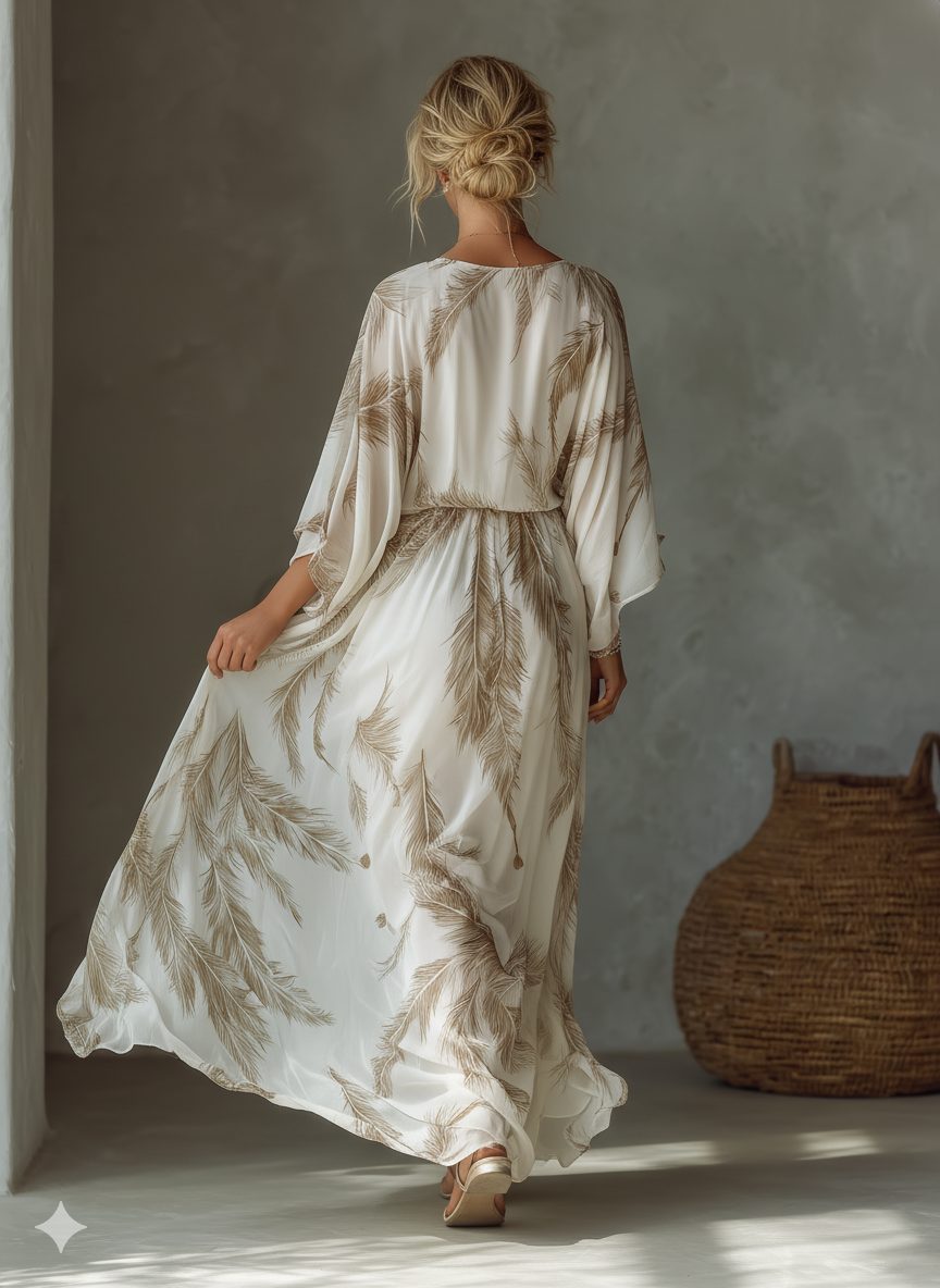 Maxi Dress with Dolman Sleeves and Twist Front for Women - View 5