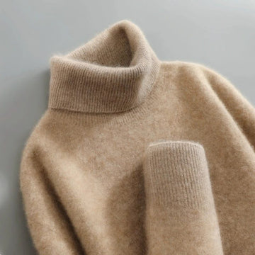 Merino Wool Turtleneck Sweater for Women