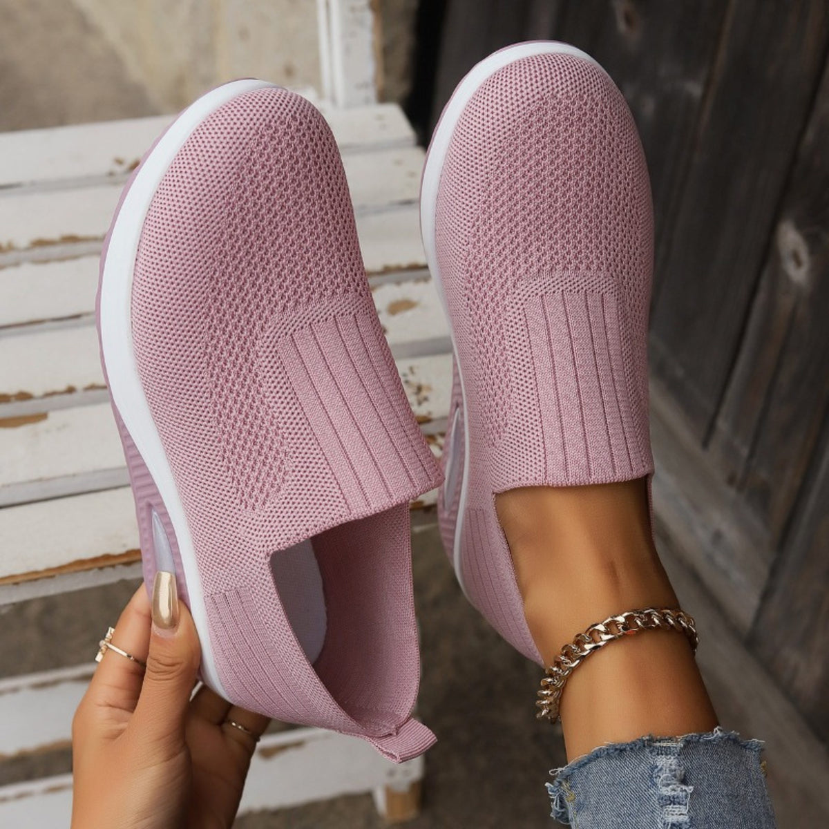 Mesh Slip-On Trainers for Women - View 4