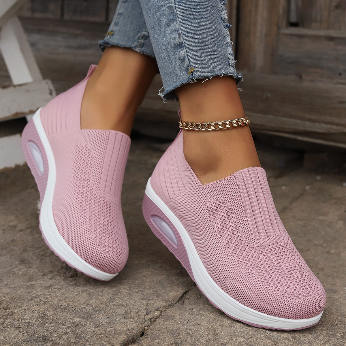 Mesh Slip-On Trainers for Women - Pink