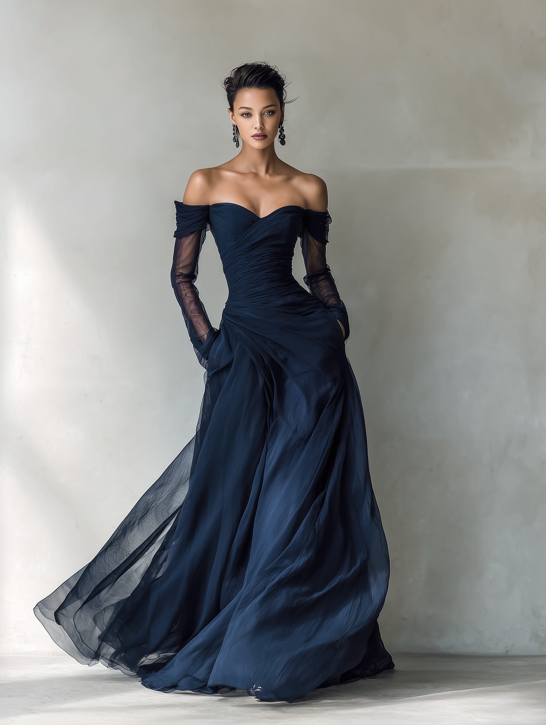 Off-Shoulder Maxi Dress for Women - View 3