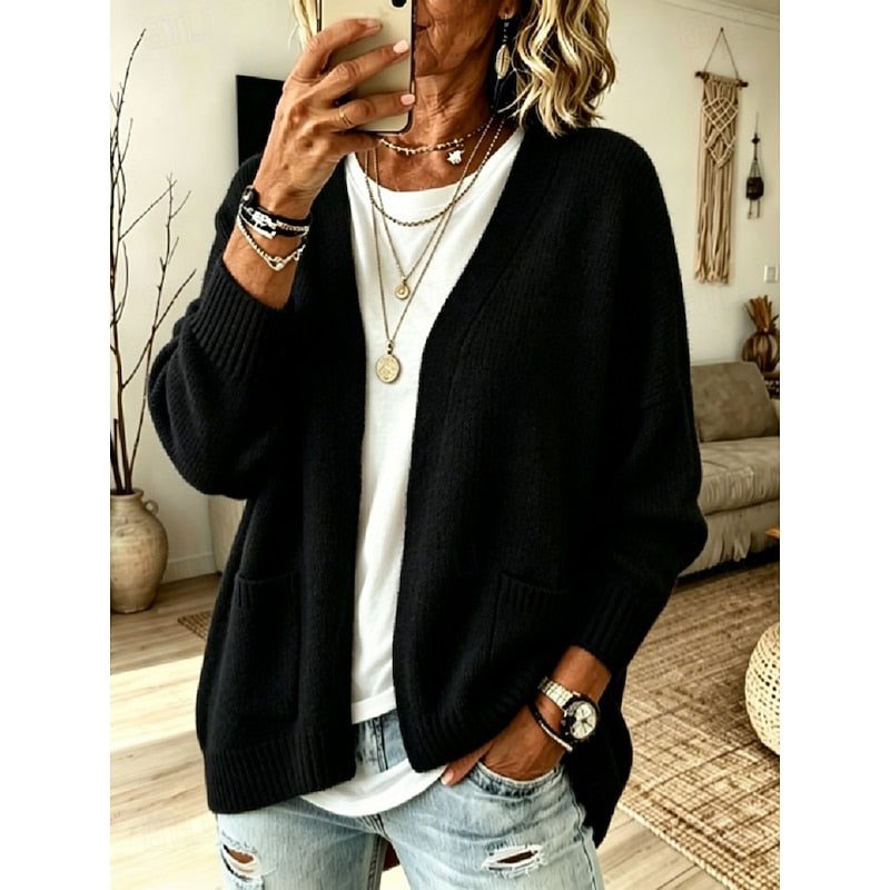 Open Front Cardigan with Pockets for Women - View 4
