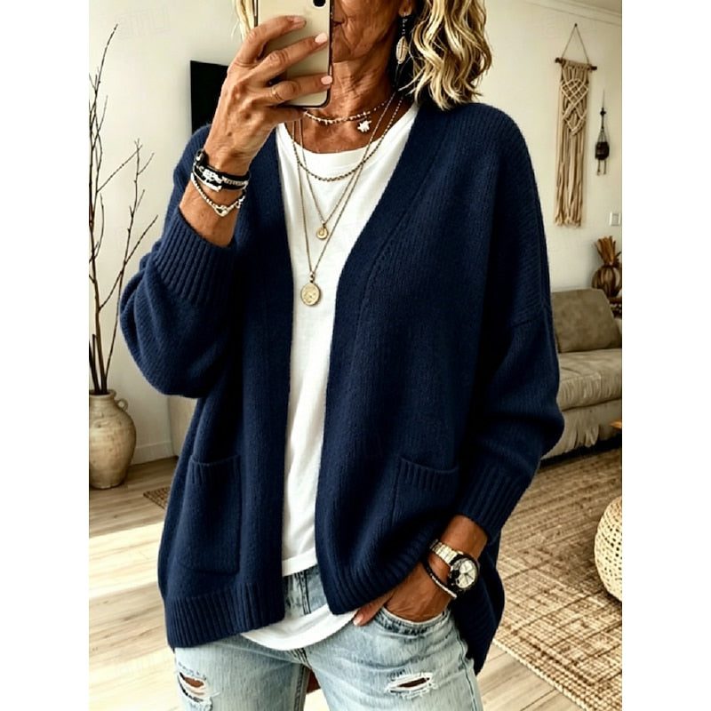 Open Front Cardigan with Pockets for Women - View 5