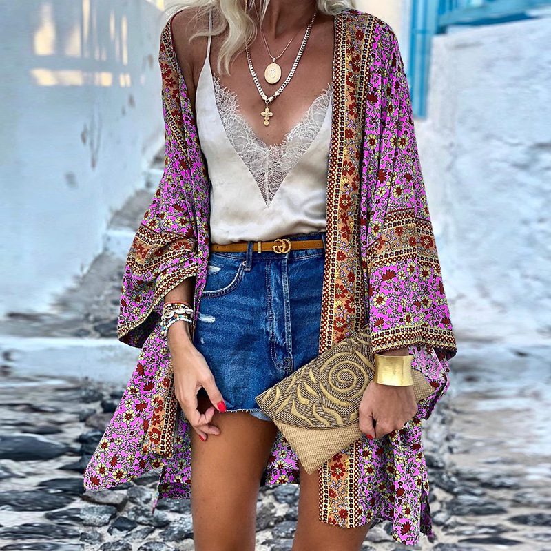 Open Front Floral Knit Cardigan for Women - View 7