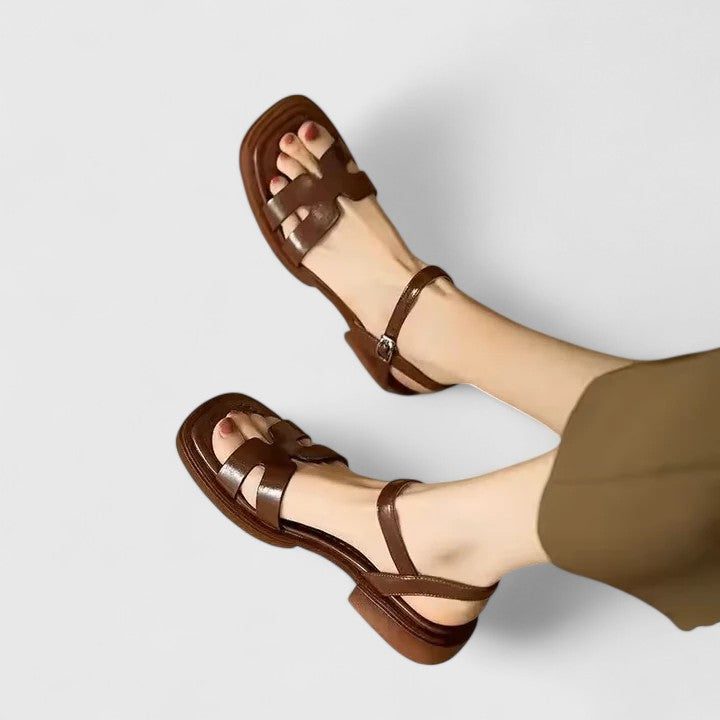 Open Toe Ankle Strap Flat Sandals for Women