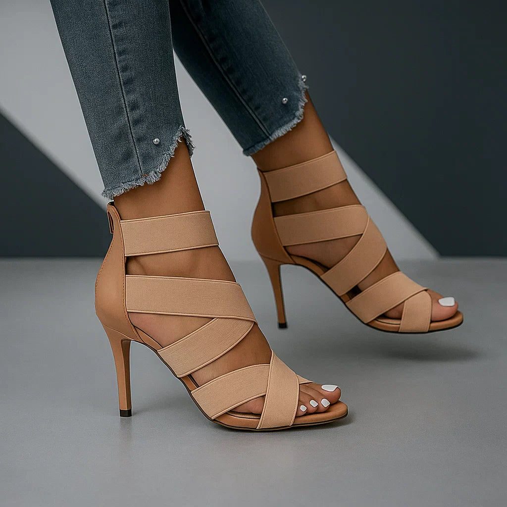 Open Toe Strappy Stiletto Heels for Women
