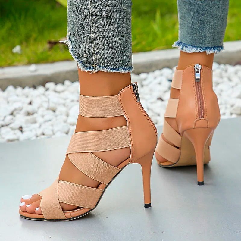Open Toe Strappy Stiletto Heels for Women - View 6