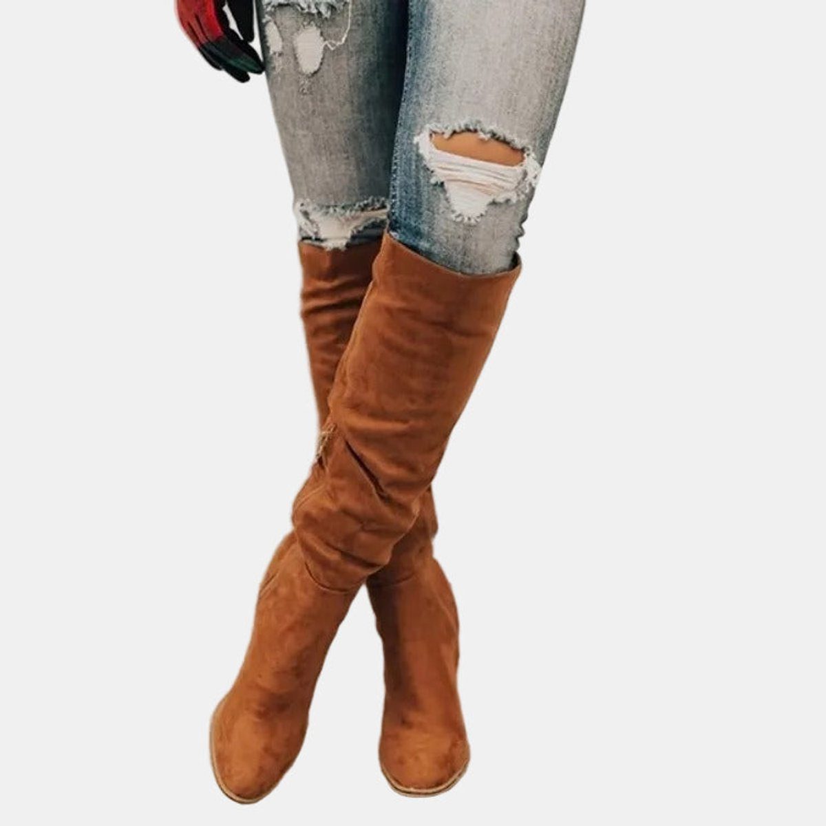 Over-the-Knee Block Heel Stretch Boots for Women - View 8