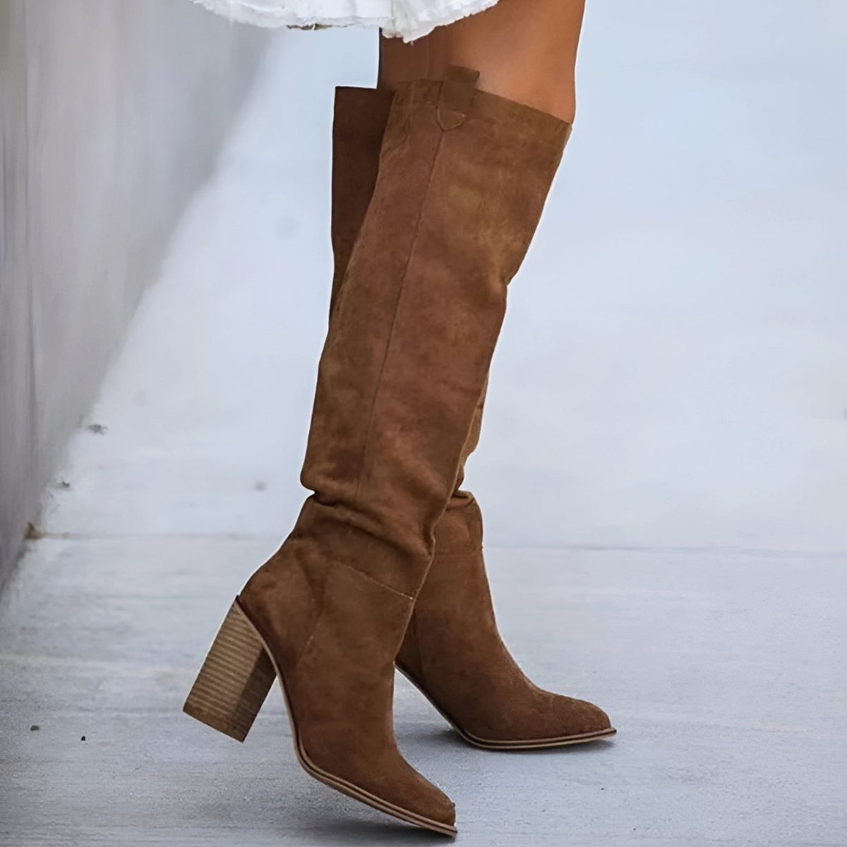 Over-the-Knee Suede Block Heel Boots for Women - View 3