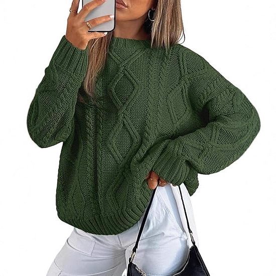 Oversized Cable Knit Sweater for Women - View 3