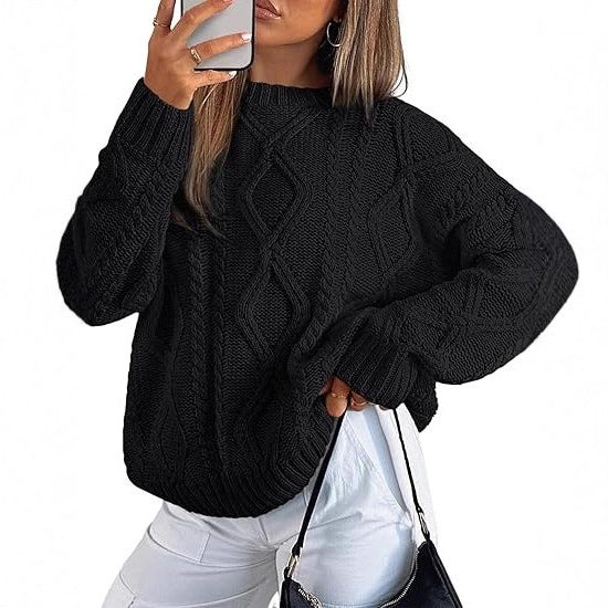 Oversized Cable Knit Sweater for Women - View 4