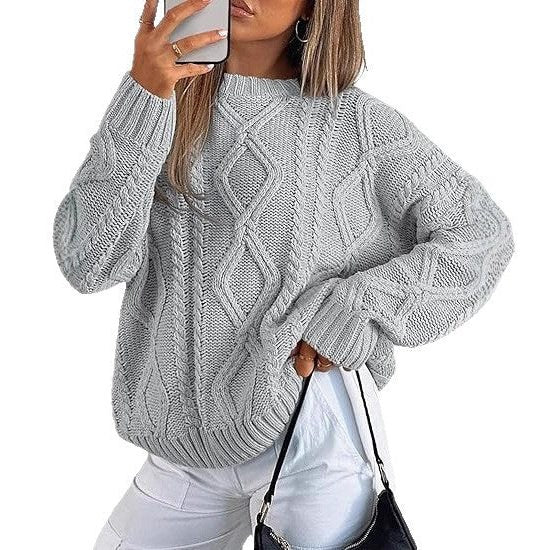 Oversized Cable Knit Sweater for Women - View 5