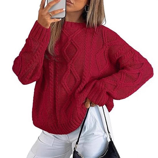 Oversized Cable Knit Sweater for Women - View 2