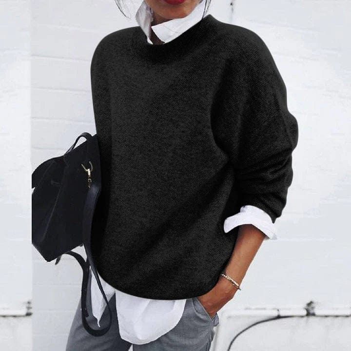 Oversized Cashmere Crew Neck Sweater for Women - View 5