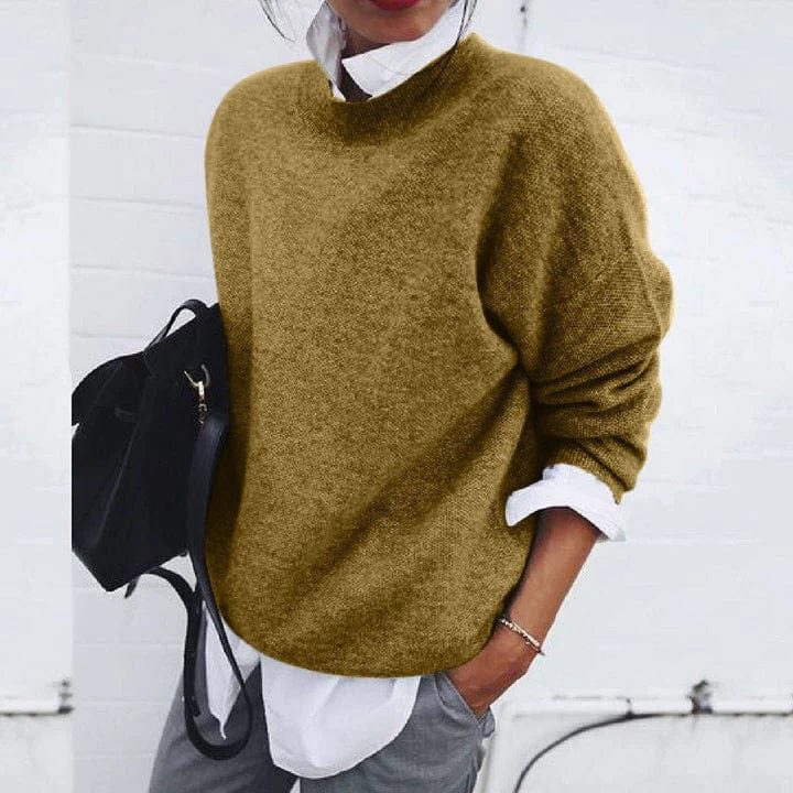 Oversized Cashmere Crew Neck Sweater for Women - View 7