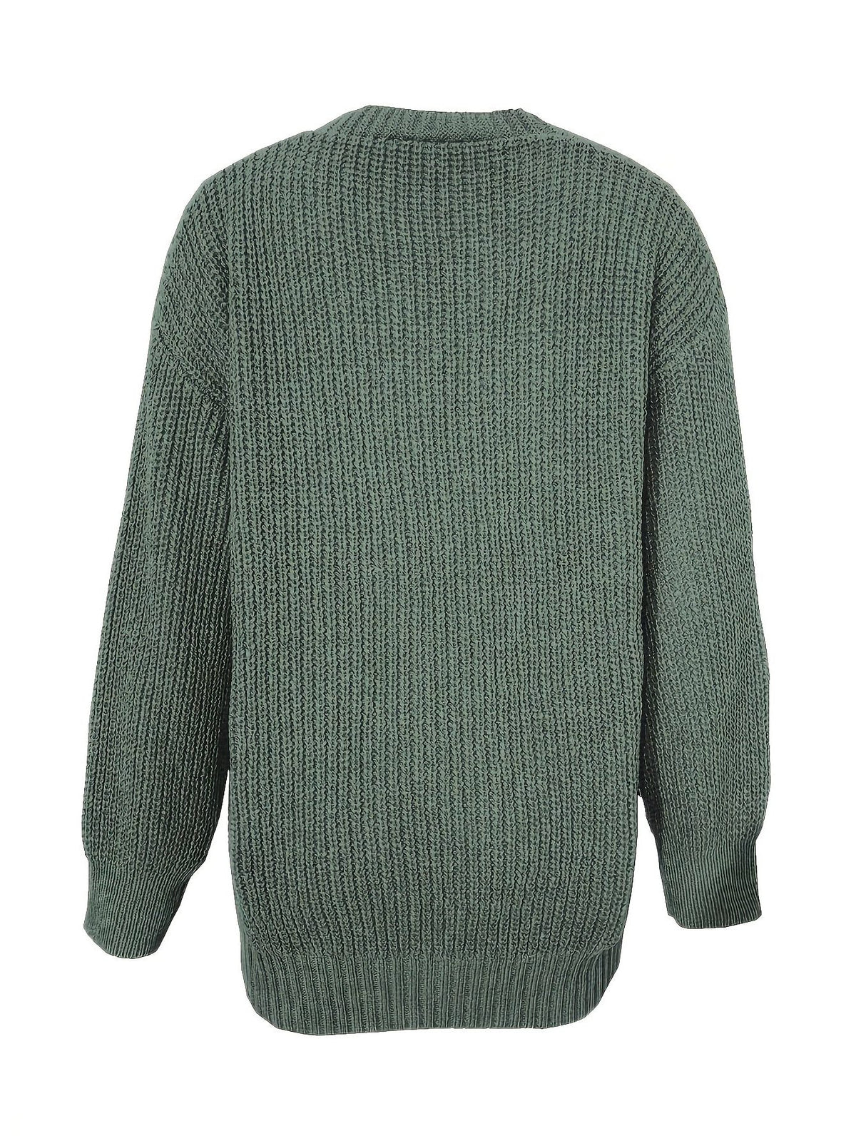 Oversized Chunky Knit Button-Front Cardigan for Women - View 7
