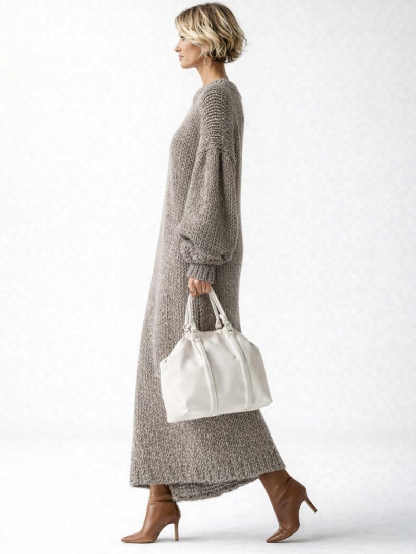 Oversized Chunky Knit Maxi Sweater Dress for Women