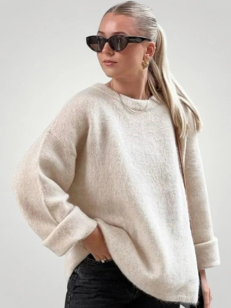 Oversized Crew Neck Pullover for Women