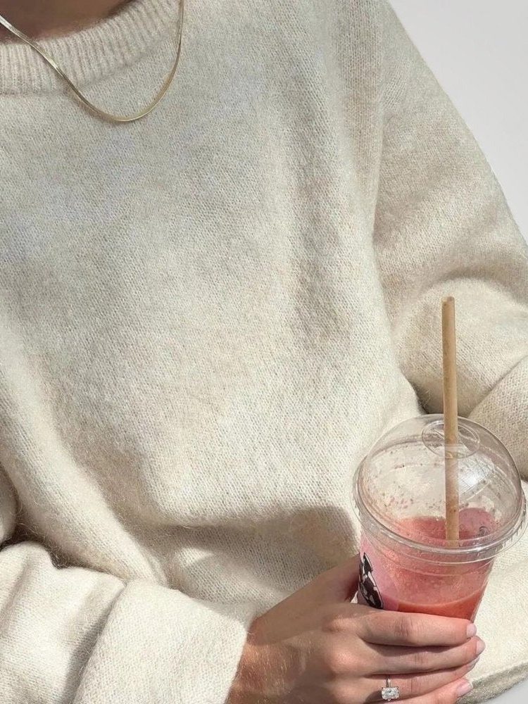 Oversized Crew Neck Pullover for Women