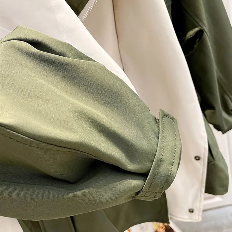 Oversized Drawstring Windbreaker Jacket for Women - View 10