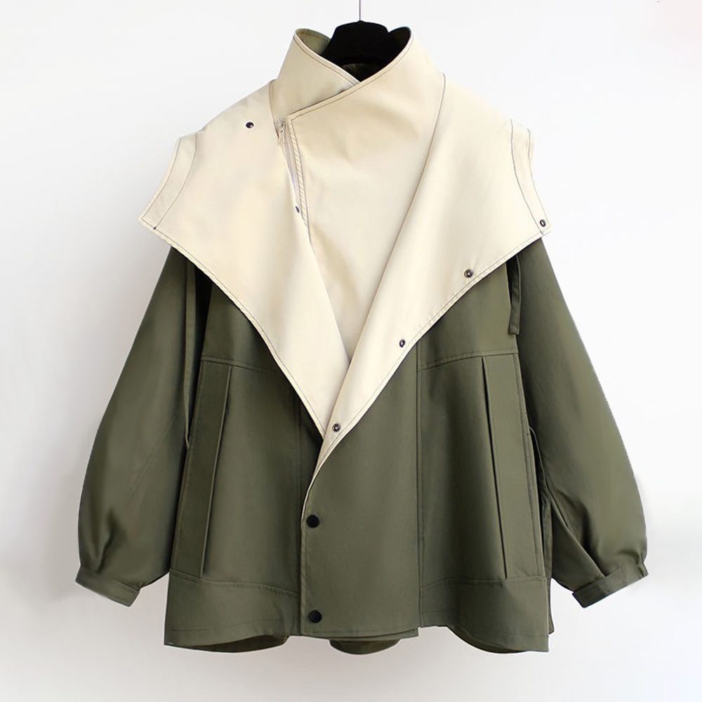 Oversized Drawstring Windbreaker Jacket for Women - View 14