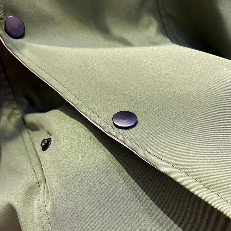 Oversized Drawstring Windbreaker Jacket for Women - View 9