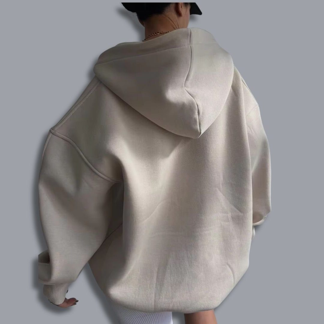 Oversized Notch Neck Pullover Hoodie for Women - View 7